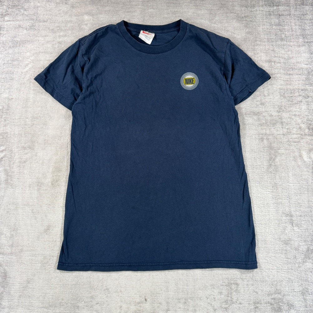 Nike Shirt Mens Medium Navy Blue Vintage Y2K Just Do It Back Spell Out Swoosh